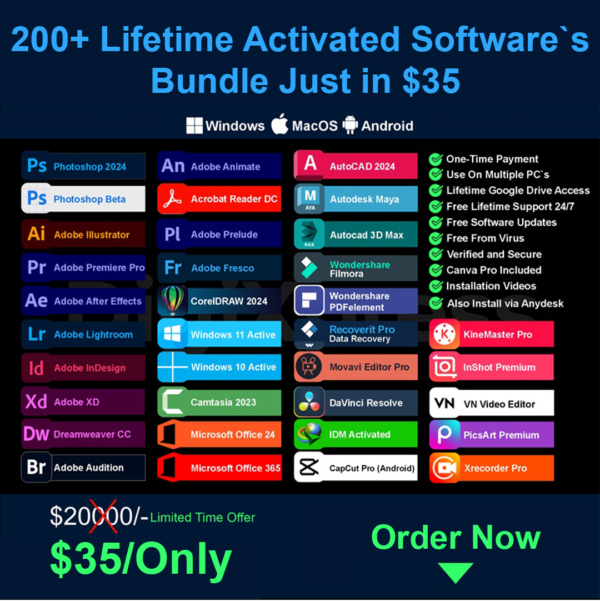 200+ Premium Lifetime Software Bundle (Win, Mac, Android)