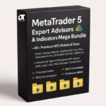 MetaTrader 5 MT5 Expert Advisors & Indicators Bundle 3D box – 40+ forex trading robots, EAs, and indicators for automated trading.